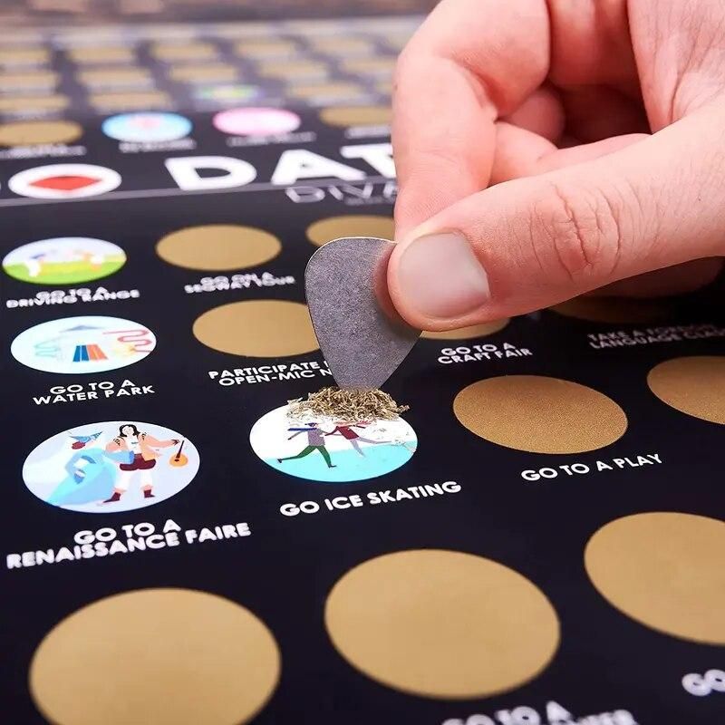 100 Dates Ideas Scratch Poster Scratching Off Adventure Couple Motivational Archievements Checklist Valentine's Day Gift for Her 100 Dates Ideas Scratch Poster Scratching Off Adventure Couple Motivational Archievements Checklist Valentine's Day Gift for Her